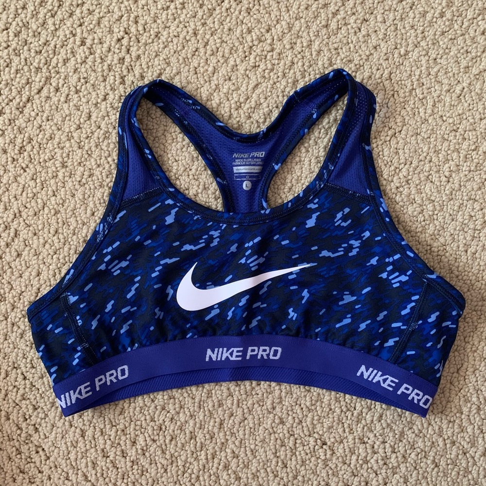 Nike Pro Blue Sports Bra Girls Size L